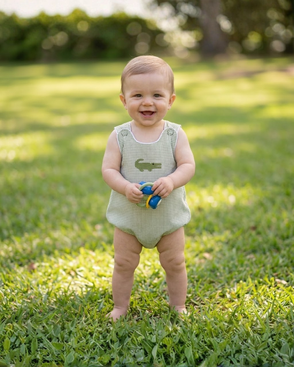 Gingham Alligator Bubble